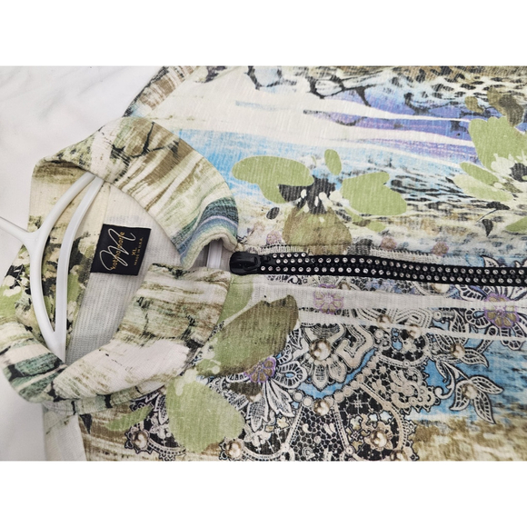 Dolcezza Jacket In Multi- Colir Abstract Print - Picture 10 of 11